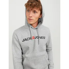 JACK & JONES Logo Kapuzenpullover Light Grey Melange M
