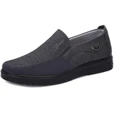 Asifn Herren Mokassin Leder Schuhe Casual Business Hausschuhe atmungsaktiv und weich(Grau,48 EU - 48 EU