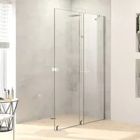 Hüppe Xtensa pure Walk-In Gleittür 1teilig, mit festem Segment, Breite:100cm, Anschlag rechts, Stabilisationsbügel, XT0221, Duschkabine: Profilfarbe silber hochglanz Glas ESG klar