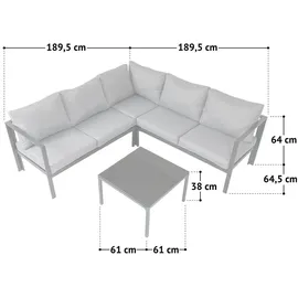Svita MISSOURI Loungeset 4-tlg. schwarz/grau