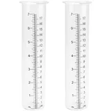 WANDIC 2 Stück 20 cm Regenmesser, großes Glas-Messgerät, Ersatz-Regenmesser, Outdoor-Regenmesser mit Skalen für Haus, Garten, Bauernhof, 2 Stück