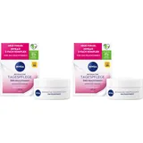 NIVEA Reichhaltige Tagespflege für trockene Haut mit Mandelöl LSF30 2 x 50ml
