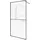 Home Deluxe - Duschabtrennung BAKI - Breite: 130 cm, Schwarzer Rahmen, Klarglas, 2 Raster Optik - 10 mm ESG - Sicherheitsglas I Walk in Dusche, D... - Transparent