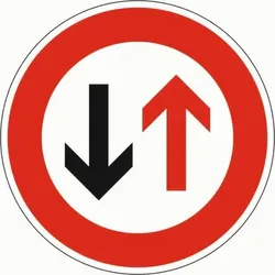 Verkehrszeichen 208 Vorrang des Gegenverkehrs RA2