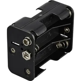 TRU Components TC-13220544 Batteriehalter 6x Mignon (AA) Druckknopfanschluss (L x B x H) 61 x 48 x 19mm