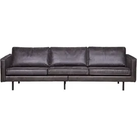 Livetastic Couch Leder 3-Sitzer Schwarz