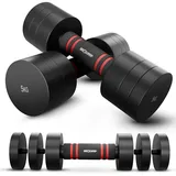 NEOLYMP 2er Set verstellbare Kurzhanteln 1,75-5 kg – verstellbare Hanteln aus massivem Stahl, platzsparendes Kurzhantel Set mit hochwertigem rutschfestem Schaumstoffgriff