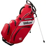 Wilson Exo Dry Stand Bag, Trage-/Trolleytasche, 5 Fächer für diverse Golfschläger, Golf-Zubehör für Damen und Herren, Rot / Schwarz / Weiß