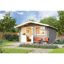Weka Gartenhaus 401 4,45 x 4,8 x 2,57 m hellgrau