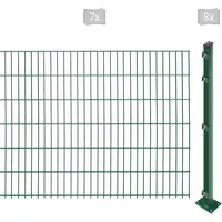 Arvotec Doppelstabmattenzaun EASY 123 zum Aufschrauben, (Set, 15-St), Zaunhöhe 123 cm, Zaunlänge 2 - 60 m grün 14 m x 123 cm