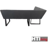 Hti-Living Eckbank 152 x 192 cm Schwarz Vemal kurzer Schenkel links