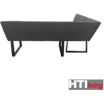 Hti-Living Eckbank 152 x 192 cm Schwarz Vemal kurzer Schenkel links