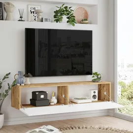 [en.casa] Lapinlahti TV-Lowboard 140 x 29,5 x 31,5 cm Weiß Holz