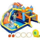 8-in-1 Hüpfburg Mit Gebläse – Rutsche, Planschbecken, Trampolin, Kletterwand – Für Drinnen Und Draußen – 350 X 325 X 210 Cm – Mehrfarbig