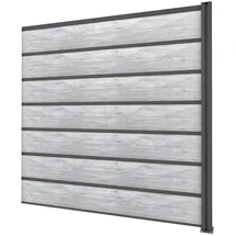 Gutta Sichtschutzzaun Erweiterung 194 x 186 cm Grau/Schichtstoffplatten