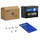 12V 300Ah Mini Lithium LiFePO4-Akku, 200A BMS 3584Wh wiederaufladbarer Lithium-Eisenphosphat-Akku für die Speicherung von Solarenergie, Notstrom,