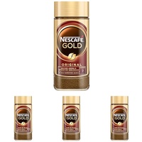 NESCAFÉ GOLD Original, löslicher Bohnenkaffee, Instant-Kaffee aus erlesenen Kaffeebohnen, koffeinhaltig, 4er Pack (1 x 100g)