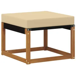 vidaXL Outdoor-Fußhocker Massivholz Akazie und Textilene-Stoff Natur