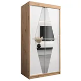 abiks möbel Schwebetürenschrank BOLIWIA 100 x 200 x 62 cm Weiß