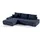 Fun Möbel Ecksofa Sofa mit Schlaffunktion VOGAR Stoff Aston Dunkelblau Ottomane Links - Blau