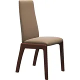 Polsterstuhl STRESSLESS "Laurel", braun (almond paloma, walnuss), B:57cm H:92cm T:59cm, Leder PALOMA: PALOMA ist ein durchgefärbtes Semianilin-Möbelleder mit natürlicher Narbung., Stühle, Polsterstuhl, Low Back, Größe L, mit abgerundeten Beinen in Walnuss