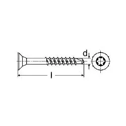 Spanplattenschr.Senk.Torx Kopf 7 mit Borhschraube