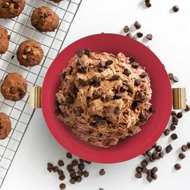 Relaxdays Servierschüssel, Edelstahl, Ø 15 cm, runde Metallschüssel zum Backen & Servieren, Küchenschüssel, gold/ rot