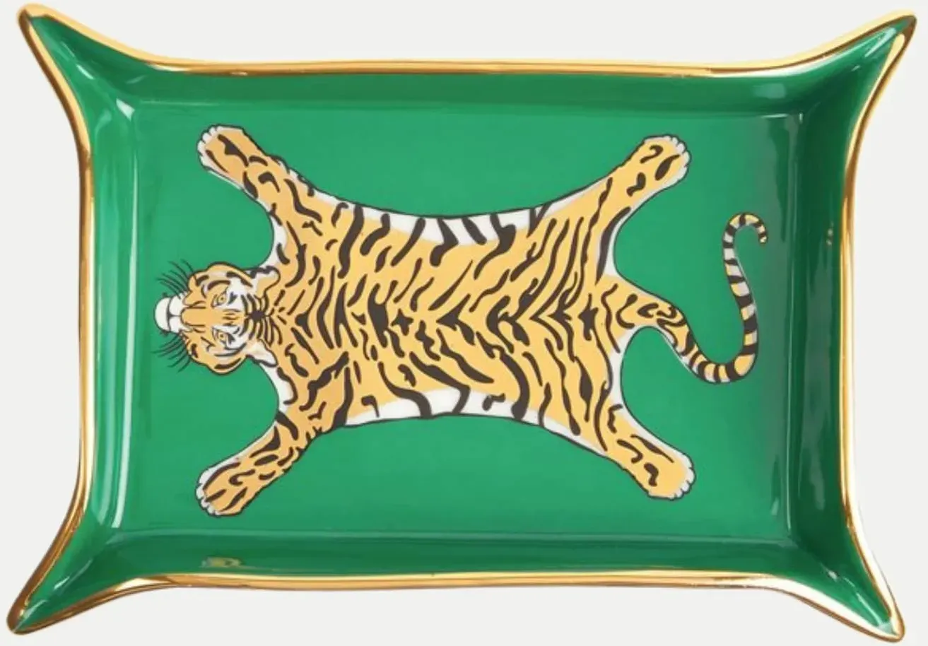 Teller Tiger 17,8 x 12,9 x 2,5 cm Grün