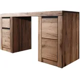 Massivmoebel24 Schreibtisch Montreux Wild-/Zerreiche geölt / Braun