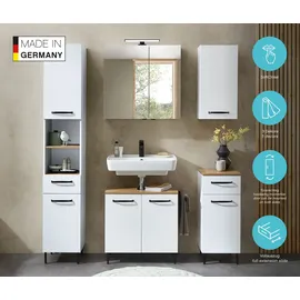 Saphir Hängeschrank Quickset 500, Badschrank 32,4 cm, 1 Tür, 2 Einlegeboden Badezimmer-Hängeschrank, Wandschrank weiß