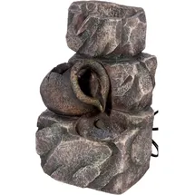 Dobar Design-Zimmerbrunnen Polyresin in Felsen-Optik Grau