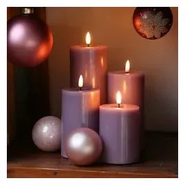 Deluxe Homeart LED Kerzenset MIA 4 Größen lila
