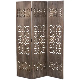 Homestyle4u Paravent 3 teilig Holz 120x170x2 cm, Wohnzimmer, Raumteiler & Paravents, Raumteiler