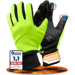 Übergangshandschuhe winddicht & wasserabweisend - Fahrradhandschuhe für Herbst & Frühling - Gelb - S - Bestseller,oft gekauft,Zubehör