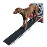 Petigi Hunderampe Hundetreppe Auto Kofferraum Treppen Rampe Einstiegshilfe für Hunde Klappbar Aluminium Auswahl Längen 5 cm Belastbar bis 150 kg, Länge:155 cm