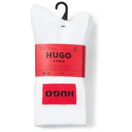 Hugo Rib Label 10267340 Socken 3 Paare White 39-42