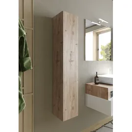 WELLTIME Hängeschrank WELLTIME "Hamburg", braun (eiche cadiz nb), B:25cm H:138cm T:26cm, FSC-zertifizierter Holzwerkstoff, Schränke, Hängeschrank, Badschrank mit 1 Tür, Höhe 138 cm, Breite 25 cm