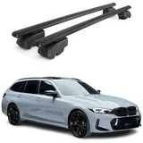 Omtec OMAC Dachträger Querträger für BMW 3er Touring 2019-2026 – City Crash – ISO/PAS 11154:2006 – Abschließbar – Max. 75 kg – 2 Stangen Schwarz