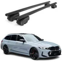 Omtec OMAC Dachträger Querträger für BMW 3er Touring 2019-2026 – City Crash – ISO/PAS 11154:2006 – Abschließbar – Max. 75 kg – 2 Stangen Schwarz