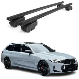 Omtec OMAC Dachträger Querträger für BMW 3er Touring 2019-2026 – City Crash – ISO/PAS 11154:2006 – Abschließbar – Max. 75 kg – 2 Stangen Schwarz