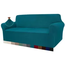 luxuskollektion Sofabezug Jacquard Stretch Protector Blaugrün 3 Sitzer