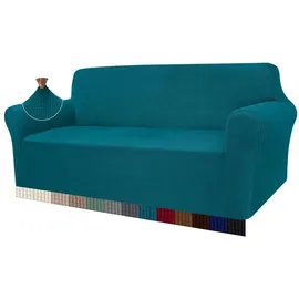luxuskollektion Sofabezug Jacquard Stretch Protector Blaugrün 3 Sitzer