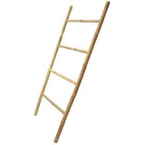 Dekoleidenschaft Handtuchleiter aus Bambus, 115 cm hoch, 4 Sprossen, Handtuchständer, Kleiderständer, Pflanzenleiter, Kleiderleiter, Aussen-Handtuchhalter, Anlegeleiter, Kletterhilfe, Garten-Deko