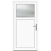 Kunststoff Nebeneingangstür nach Maß "ANTONIA-M" 70 mm 1/3 Glas Weiß RAL 9016 beidseitig innen öffnend DIN rechts