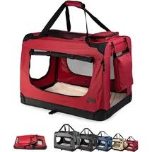 LIONTO Hundetransportbox 82 x 58 x 58 cm Dunkelrot
