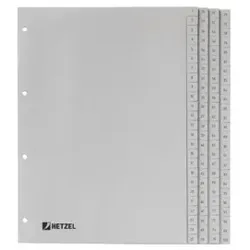 HETZEL Register A4 1-100 grau 721311