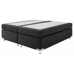 Boxspringbett "Holland", schwarz, B:182cm L:201cm, Microvelours (100% Polyester), WESTFALIA SCHLAFKOMFORT, Komplettbetten, Boxspringbett, ohne Kopfteil, frei im Raum stellbar