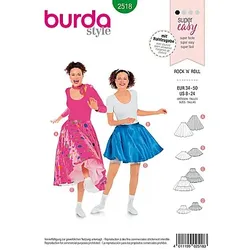 burda Schnitt 2518 "Rock ́n ́Roll Rock" Damengröße