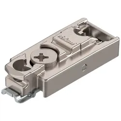 CLIP Montageplatte, gerade, 3 mm, Zink, Schrauben, HV: Exzenter, vernickelt