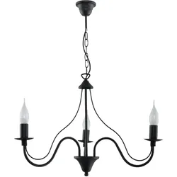 Licht-Erlebnisse Rustikaler Kronleuchter E14 FIORANO in Schwarz